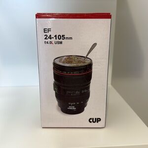 Travel Mug Camera Lens Black